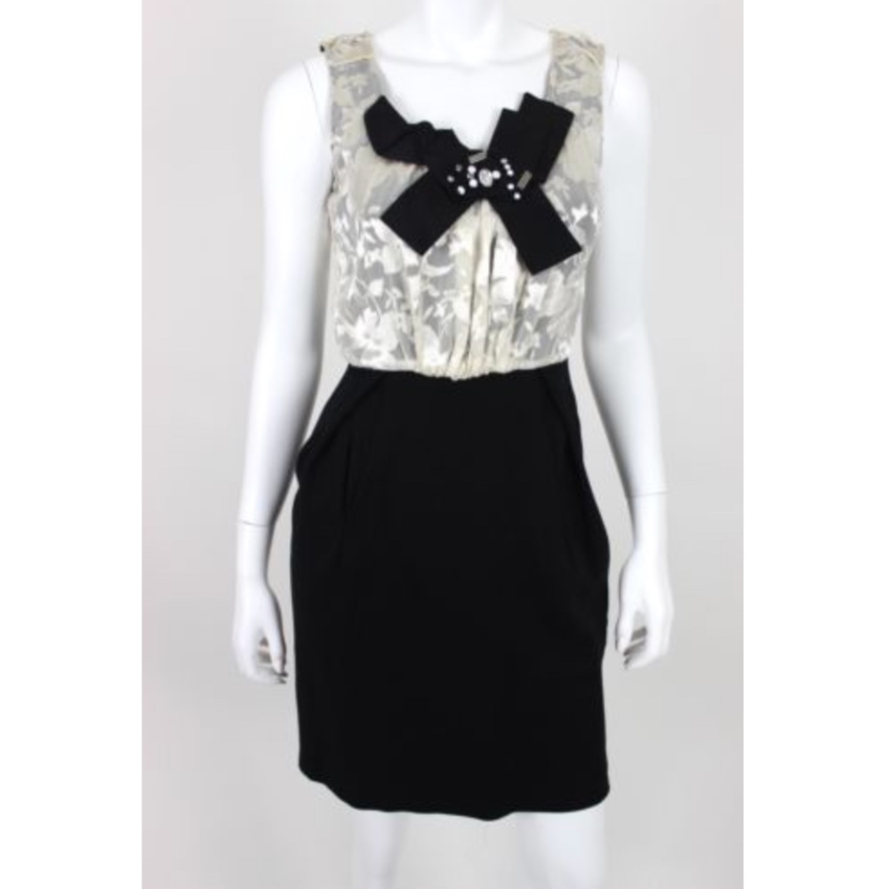 Taylor Dress 2 Career Black Cream Bow Shift